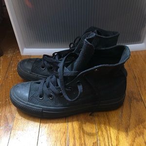 All black high top converse